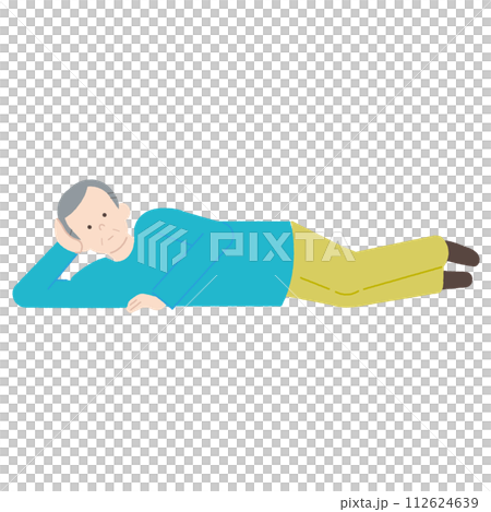 Lack of exercise/lying down/senior man Lack of exercise/lying down/senior man 112624639