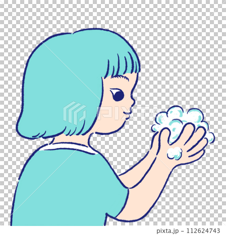 Girl washing hands 112624743