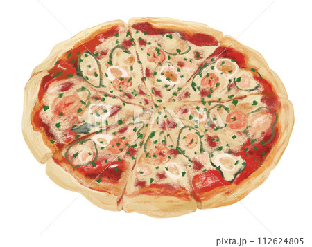 シーフードピッツァ（ホールカット） 112624805