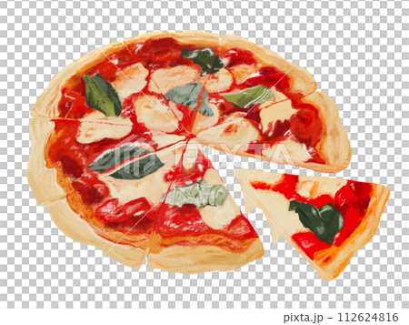 Margherita pizza (whole and piece) Margherita pizza (whole and piece) 112624816