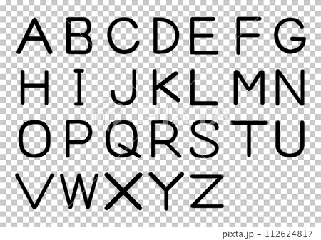 手寫的字母剪影 手寫的字母剪影 112624817