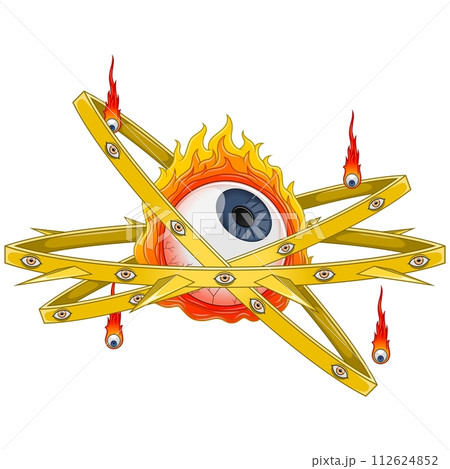 Throne type angel with burning eye 112624852