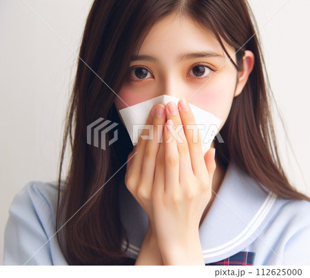 花粉症で困っている女性 花粉症で困っている女性 112625000