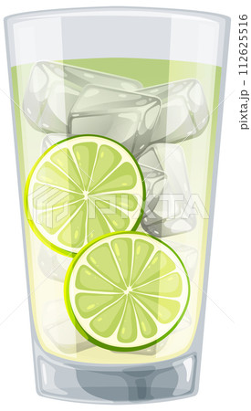 Refreshing Lime Drink with Ice 112625516