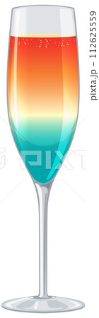 Colorful Cocktail in Elegant Glass Colorful Cocktail in Elegant Glass 112625559