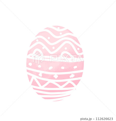 Easter egg painted in pastel colors on a white background. Easter egg painted in pastel colors on a white background. 112626623