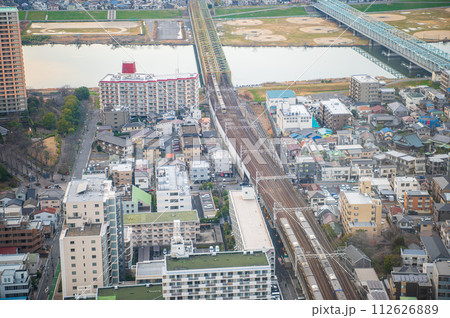 千葉県市川市 アイ・リンクタウン展望施設からの街並み 112626889