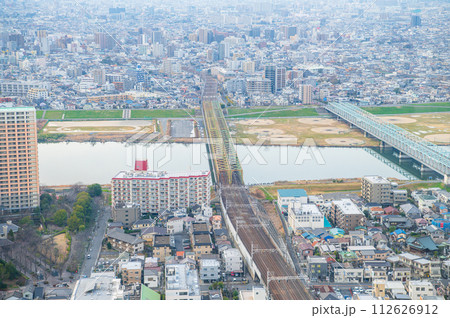 千葉県市川市 アイ・リンクタウン展望施設からの街並み 112626912