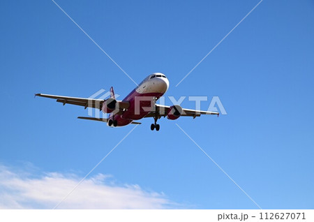 仙台空港  貞山運河から見た飛行機 112627071