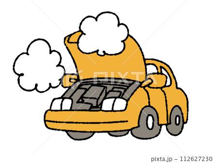故障した車のイラスト 故障した車のイラスト 112627230