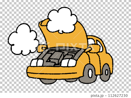 Illustration of a broken down car 112627230