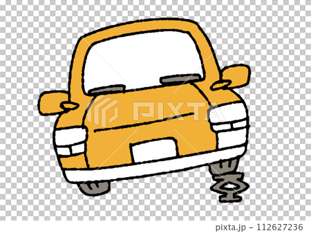 Illustration of a car being lifted by a jack - Stock Illustration ...