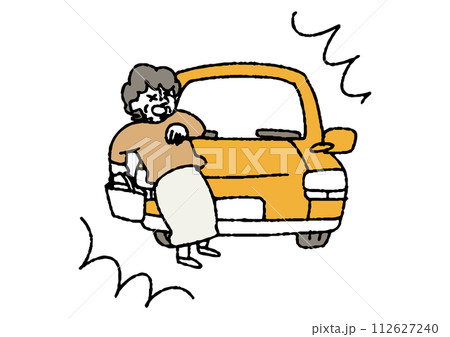 事故を起こしてしまった車のイラスト 事故を起こしてしまった車のイラスト 112627240