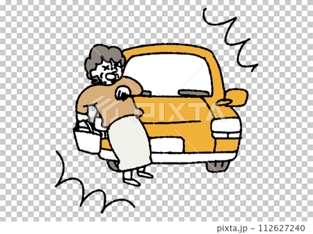 Illustration of a car that caused an accident Illustration of a car that caused an accident 112627240