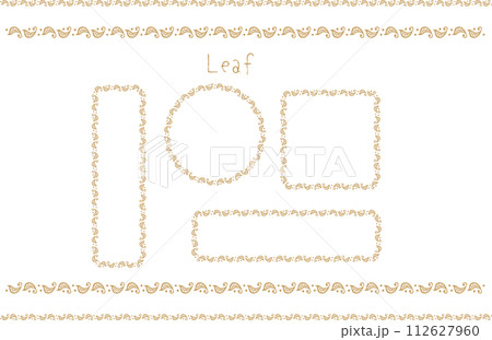 落ち着いた色の草木のフレームセット。 112627960