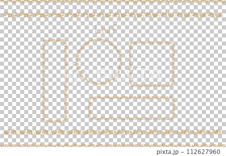 落ち着いた色の草木のフレームセット。 112627960