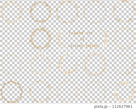 落ち着いた色の草木のフレームセット。 落ち着いた色の草木のフレームセット。 112627961