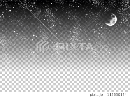 新月和黑色背景上的星空 新月和黑色背景上的星空 112630154