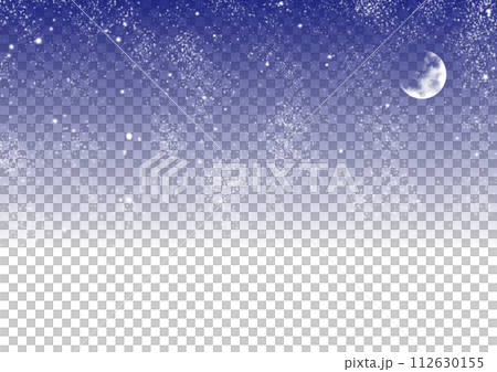 青背景に三日月と星空 青背景に三日月と星空 112630155