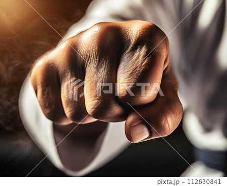 突き出された武道家の拳 112630841