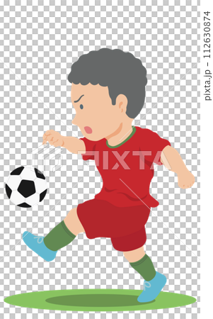 パスを出すサッカー選手 パスを出すサッカー選手 112630874