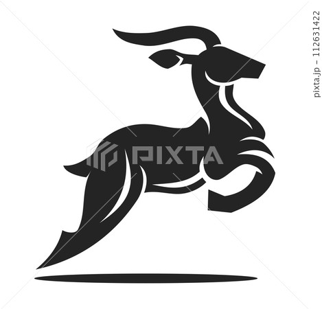 Gazelle Logo template Isolated. Brand Identity. Icon Abstract Vector graphic 112631422
