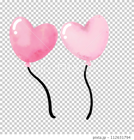 Couple of pink heart shaped balloons, valentine concept. Couple of pink heart shaped balloons, valentine concept. 112631794