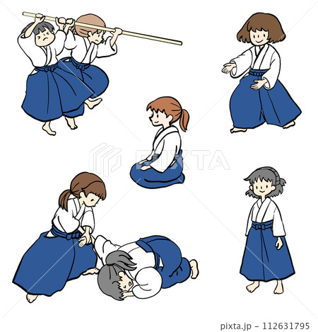 合気道をする女の子（カラー） 112631795