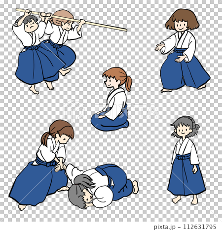 合気道をする女の子（カラー） 112631795