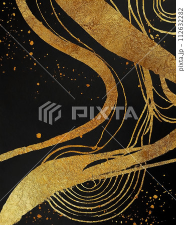 モノクロ自然風景画 金色フレーム モノクロ自然風景画 金色フレーム