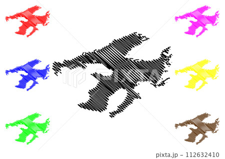 Great Bear Lake (Canada, North America) map vector illustration, scribble sketch map 112632410