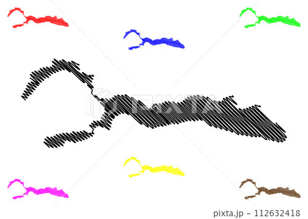 Lake Huechulafquen, Paimun and Epulafquen (South America, Argentine Republic, Argentina) map vector illustration, scribble sketch Lago map Lake Huechulafquen, Paimun and Epulafquen (South America, Argentine Republic, Argentina) map vector illustration, scribble sketch Lago map 112632418
