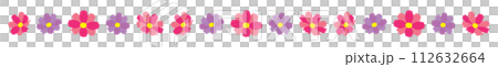 コスモスの花のラインイラスト 112632664