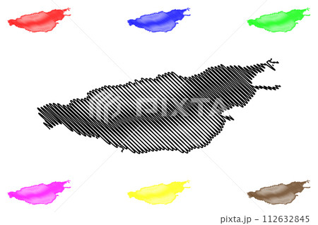 Lake Issyk-Kul (Kyrgyzstan, Kyrgyz Republic) map vector illustration, scribble sketch Issyk Kul or Ysyk-Kol map 112632845