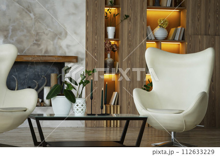 interior living room with chair and table interior living room with chair and table 112633229