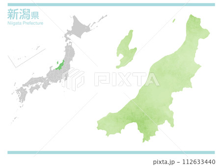 日本地図 新潟県のベクターイラスト 112633440