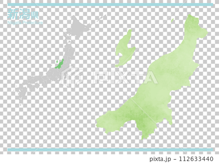 日本地図 新潟県のベクターイラスト 112633440