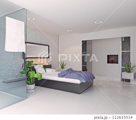 modern bedroom interior design. 112633514
