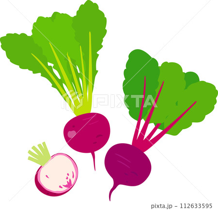 葉付きの赤かぶ 112633595