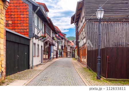 Medieval street in Wernigerode, Germany 112633811
