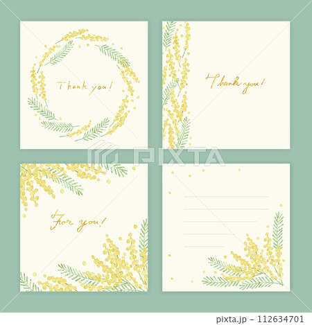 ミモザのメッセージカードセット 112634701