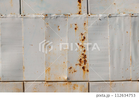 steel sheets patchwork painted gray with rust spots closeup full-frame background and texture steel sheets patchwork painted gray with rust spots closeup full-frame background and texture 112634753