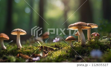 背景にぴったりの妖精の森の春夏秋冬 背景にぴったりの妖精の森の春夏秋冬 112635327