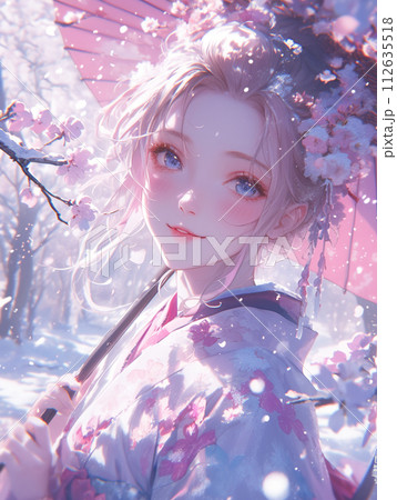 春風に舞う桜の精 112635518