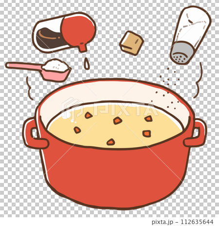 スープの味付けをする 112635644