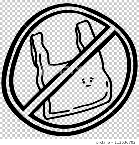 Say no to plastic earth day hand drawn doodle design 112636702