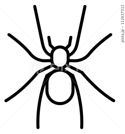Spider icon. Linear insect. Hanging animal symbol 112637312