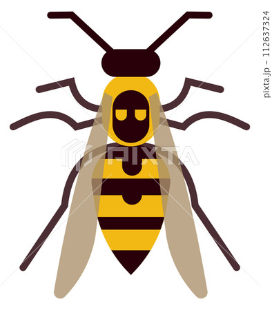 Wasp color icon. Flying striped wild insect 112637324