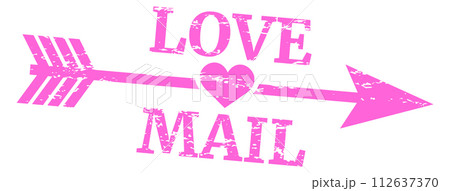 Love mail grunge sign. Pink postal stamp 112637370