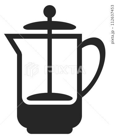 French press pot. Coffee making teapot icon French press pot. Coffee making teapot icon 112637453